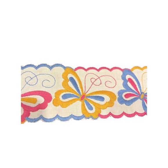 Vintage Embroidered Butterfly Scalloped Edge Sewing Trim 28 Feet - Picture 3 of 4